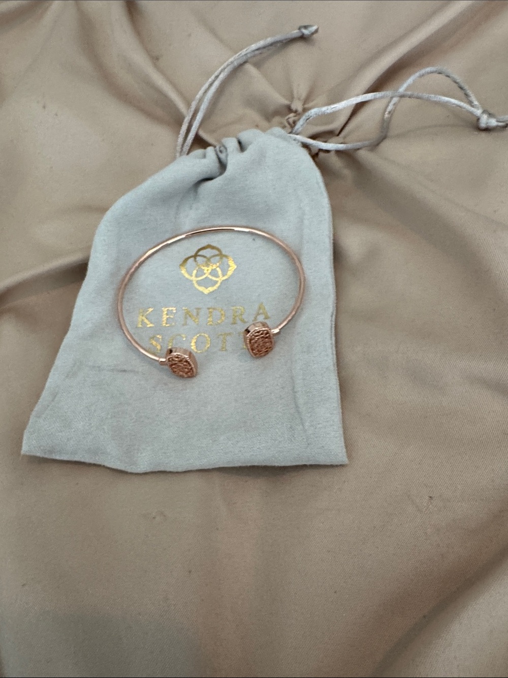 Kendra Scott Rose Gold Open Cuff with Textured Ends